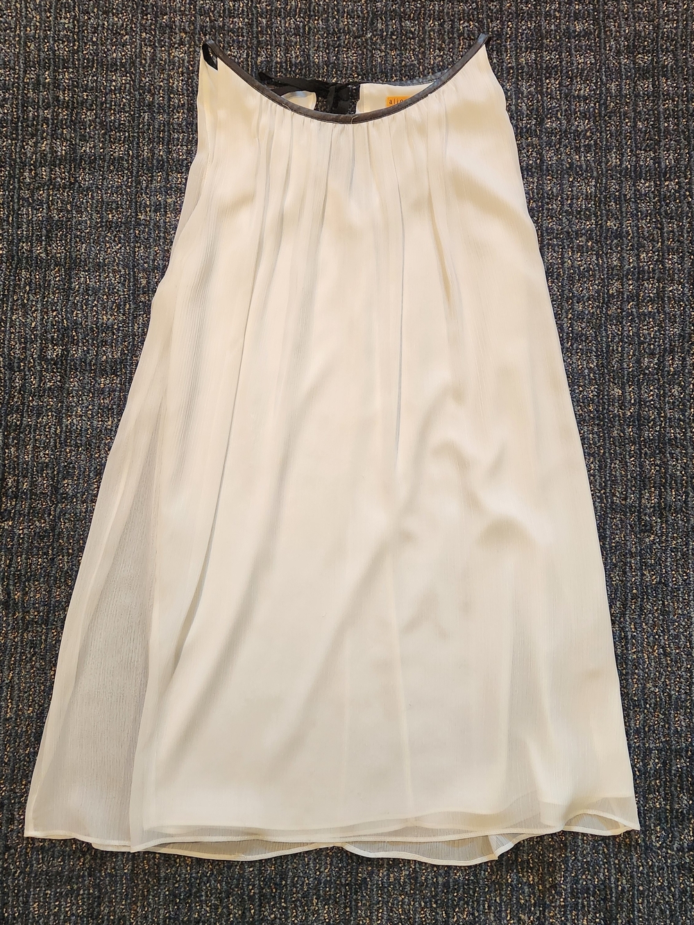 Alice + Olivia White A-Line Dress with Contrast Black Trim